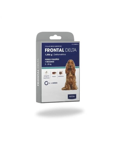 Collar antiparasitario FRONTAL DELTA 60 cm - perros pequeños y medianos hasta 25kg